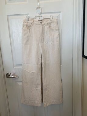 Wide leg cream/ natural denim, size 27, Everlane